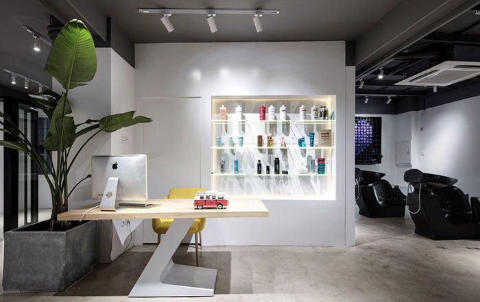 合肥美發(fā)店裝修公司工業(yè)風(fēng)美發(fā)店裝修效果圖個(gè)性裝修
